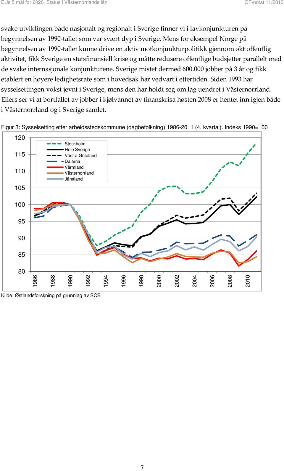 budsjetter parallelt med de svake internasjonale konjunkturene. Sverige mistet dermed 600.000 jobber på 3 år og fikk etablert en høyere ledighetsrate som i hovedsak har vedvart i ettertiden.
