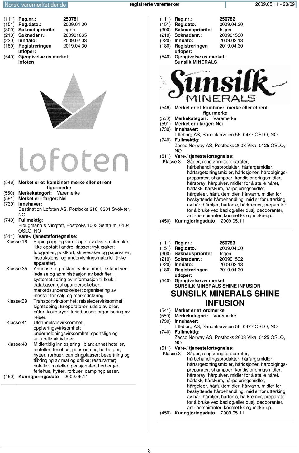 30 (210) Søknadsnr.: 200901530 (220) Inndato: 2009.02.13 (180) Registreringen 2019.04.