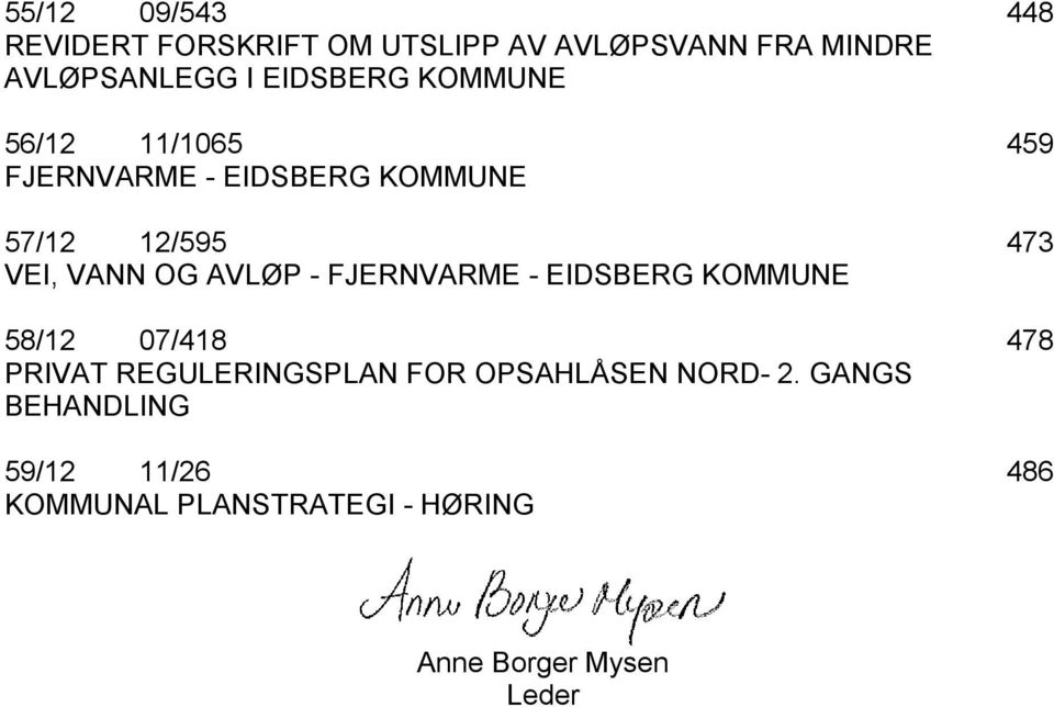 OG AVLØP - FJERNVARME - EIDSBERG KOMMUNE 58/12 07/418 478 PRIVAT REGULERINGSPLAN FOR