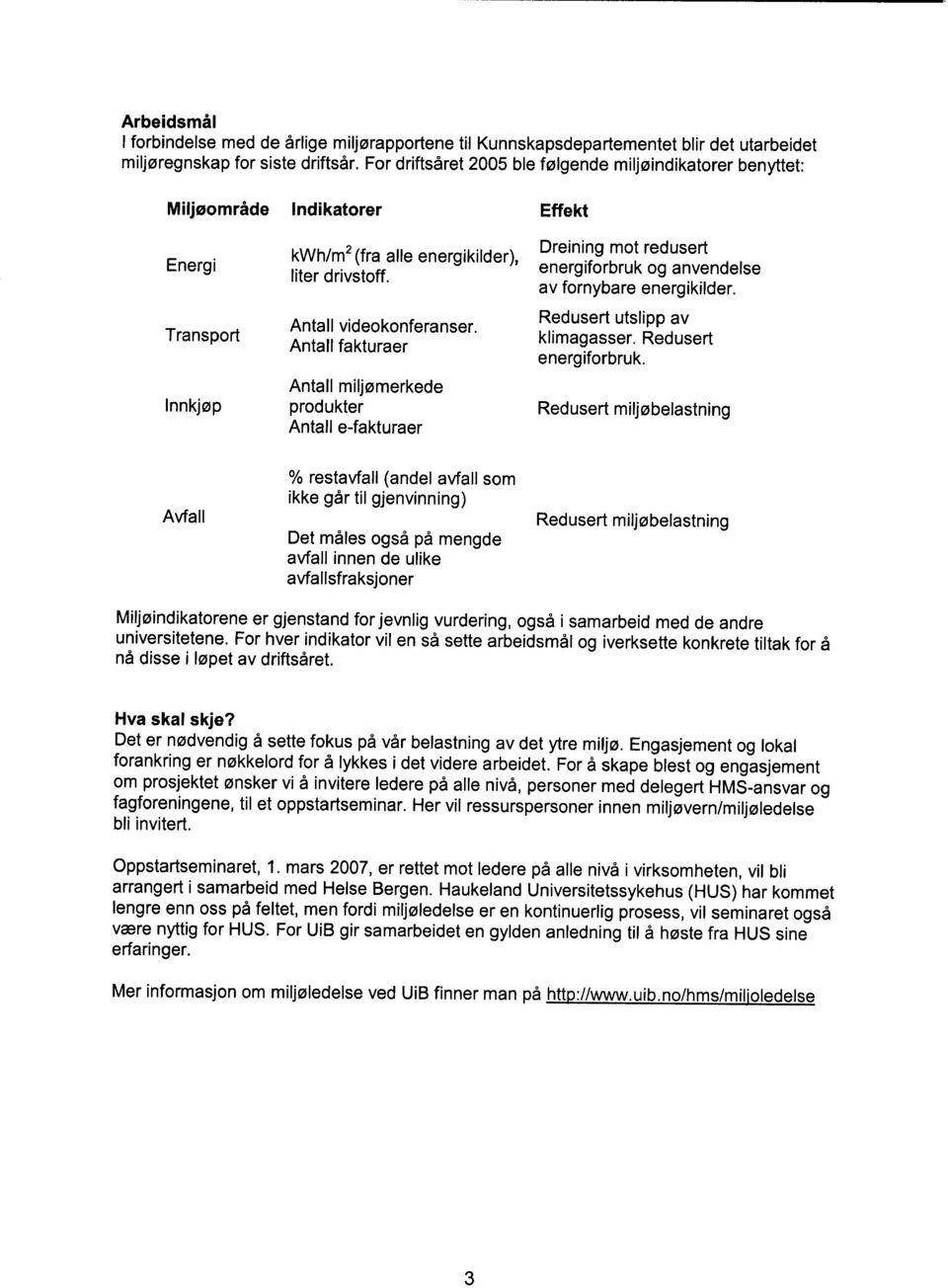 Dreining mot redusert energiforbruk og anvendelse av fornybare energikilder. Redusert utslipp av Antall videokonferanser. Transport Antall fakturaer klimagasser. Redusert energiforbruk.