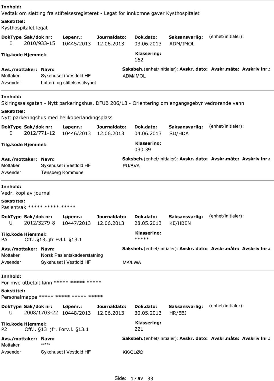 DFB 206/13 - Orientering om engangsgebyr vedrørende vann Nytt parkeringshus med helikoperlandingsplass 2012/771-12 10446/2013 04.06.2013 SD/HDA 030.