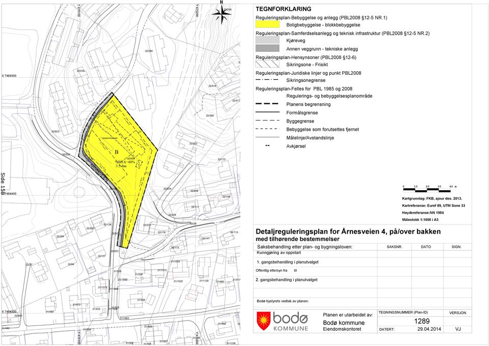 2) Kjøreveg Annen veggrunn - tekniske anlegg Reguleringsplan-Hensynsoner (PBL2008 12-6) Sikringsone - Frisikt Reguleringsplan-Juridiske linjer og punkt PBL2008 X 7464500 Sikringsonegrense