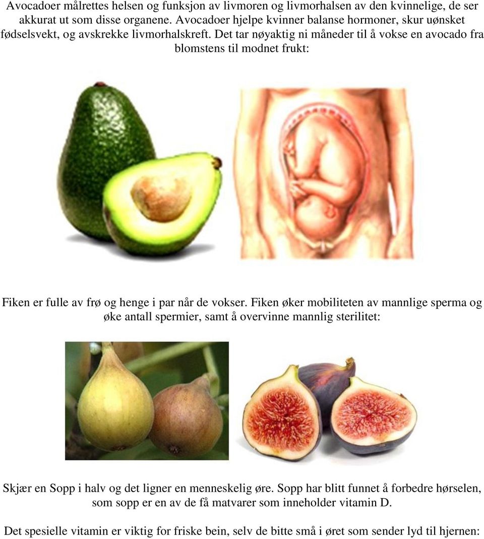 Det tar nøyaktig ni måneder til å vokse en avocado fra blomstens til modnet frukt: Fiken er fulle av frø og henge i par når de vokser.