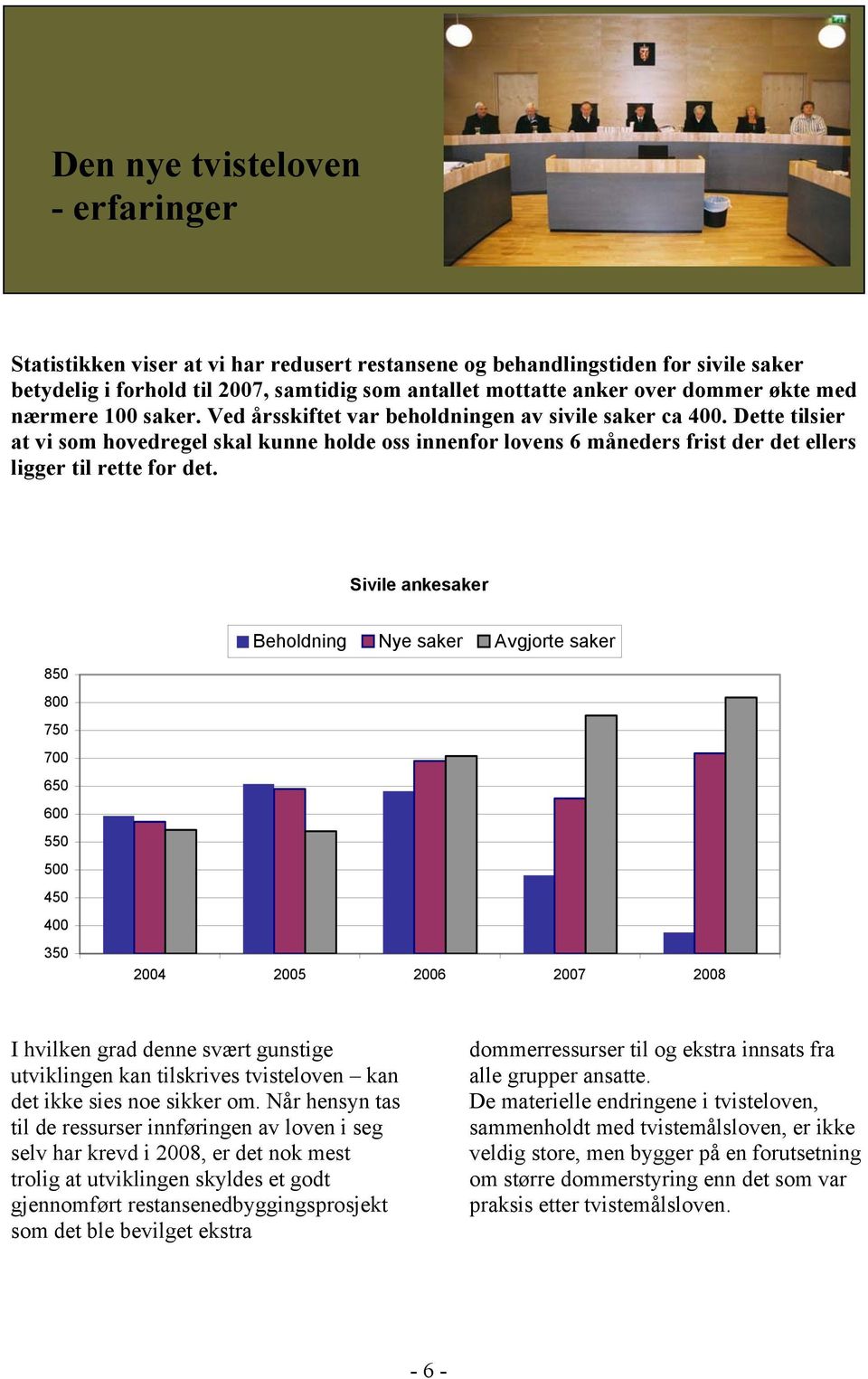 Dette tilsier at vi som hovedregel skal kunne holde oss innenfor lovens 6 måneders frist der det ellers ligger til rette for det.