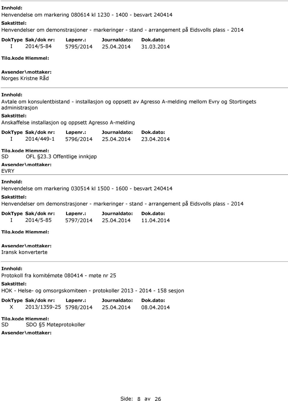 2014/449-1 5796/2014 OFL 23.3 Offentlige innkjøp EVRY 23.04.