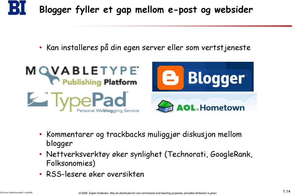 mellom blogger Nettverksverktøy øker synlighet (Technorati, GoogleRank,