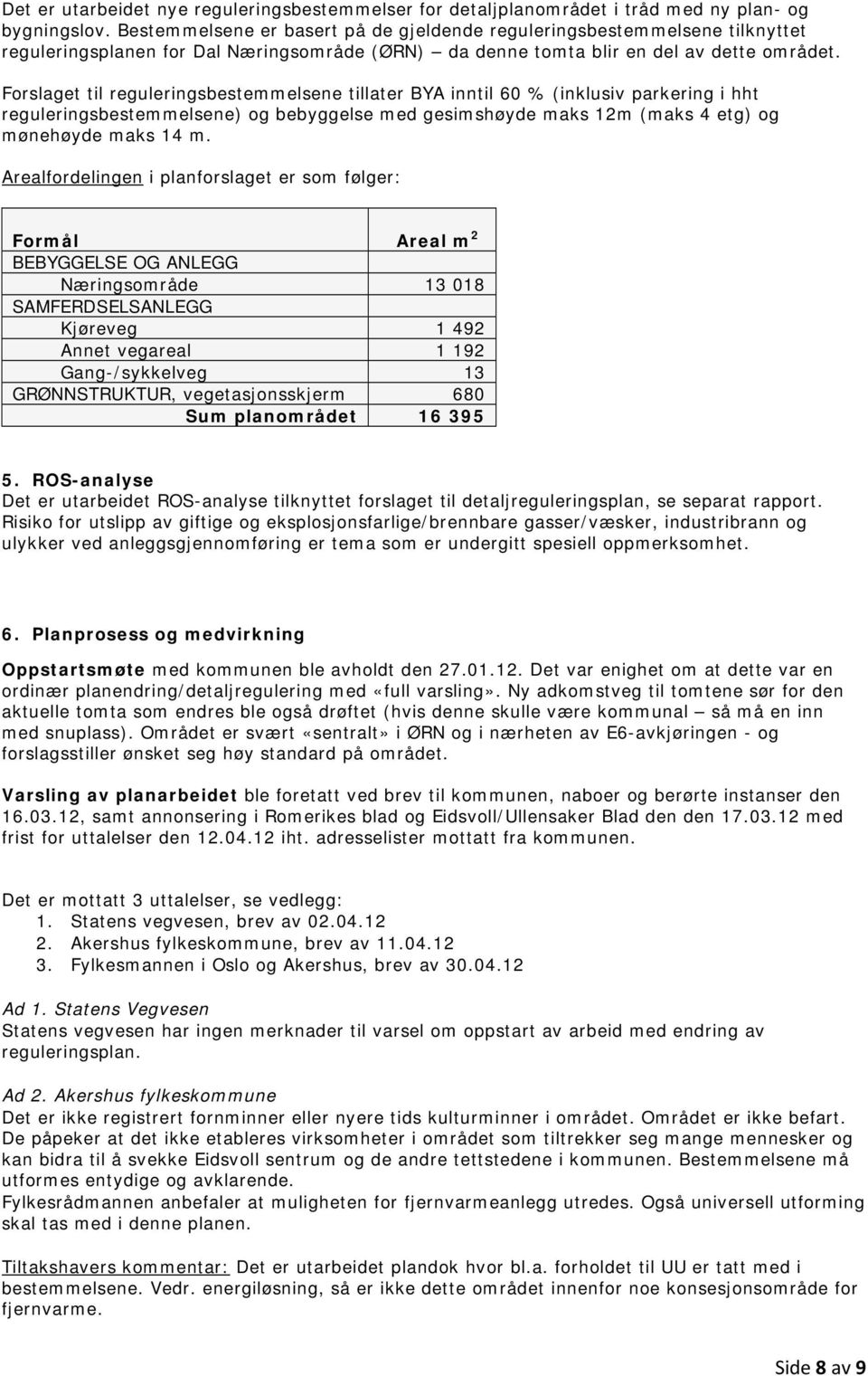 Forslaget til reguleringsbestemmelsene tillater BYA inntil 60 % (inklusiv parkering i hht reguleringsbestemmelsene) og bebyggelse med gesimshøyde maks 12m (maks 4 etg) og mønehøyde maks 14 m.