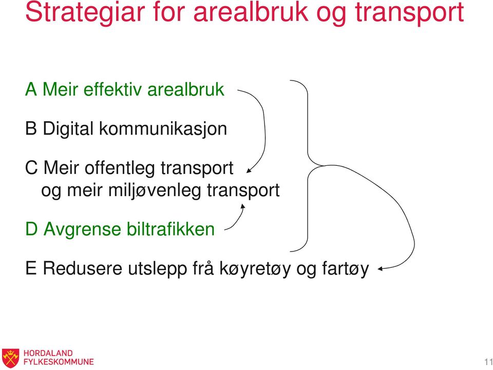 transport og meir miljøvenleg transport D Avgrense