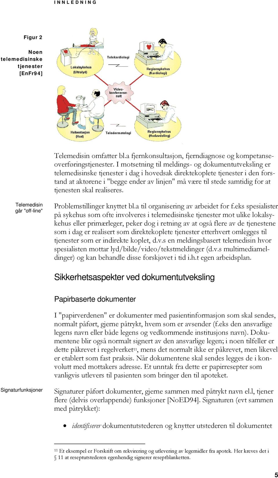 for at tjenesten skal realiseres. Telemedisin går "off-line" Problemstillinger knyttet bl.a til organisering av arbeidet for f.