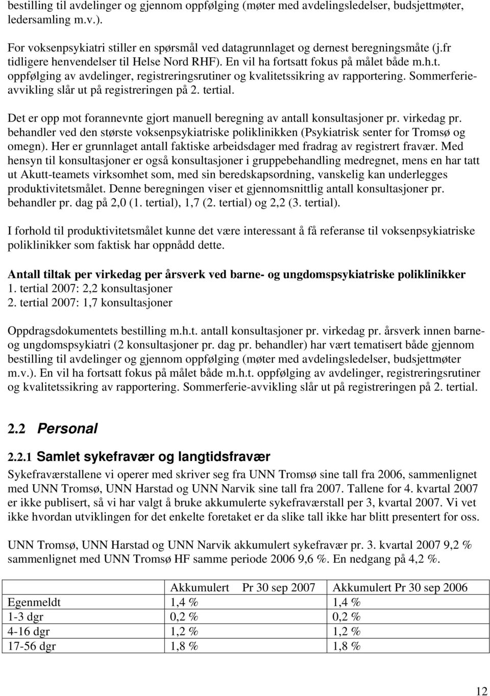 Sommerferieavvikling slår ut på registreringen på 2. tertial. Det er opp mot forannevnte gjort manuell beregning av antall konsultasjoner pr. virkedag pr.