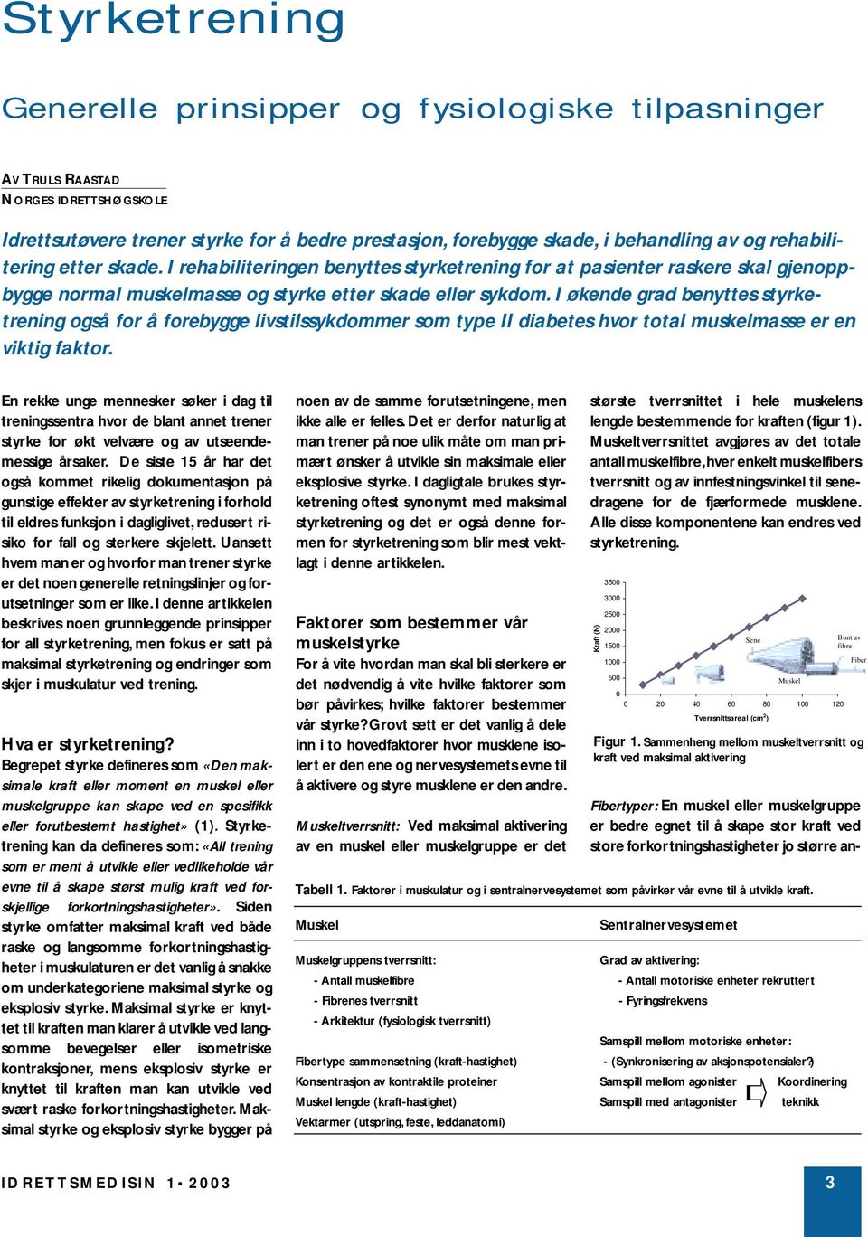 I økende grad benyttes styrketrening også for å forebygge livstilssykdommer som type II diabetes hvor total muskelmasse er en viktig faktor.