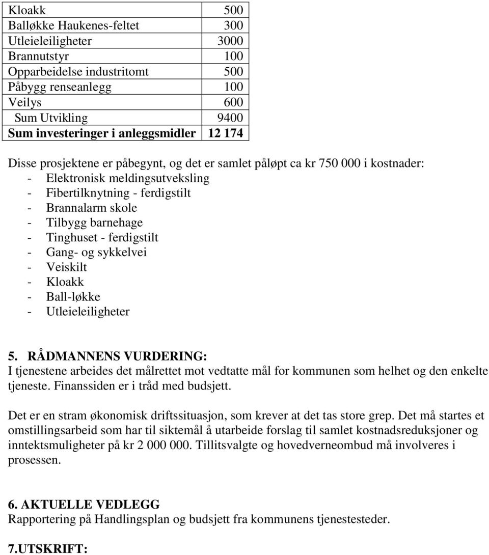 Tinghuset - ferdigstilt - Gang- og sykkelvei - Veiskilt - Kloakk - Ball-løkke - Utleieleiligheter 5.