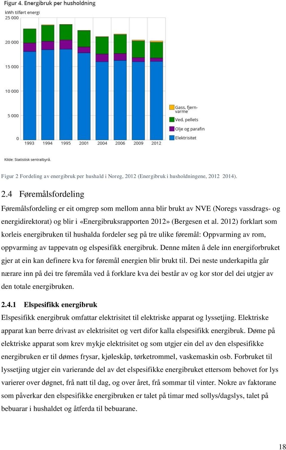 Denne måten å dele inn energiforbruket gjer at ein kan definere kva for føremål energien blir brukt til.