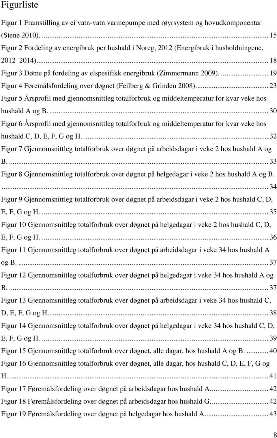 ... 19 Figur 4 Føremålsfordeling over døgnet (Feilberg & Grinden 2008)... 23 Figur 5 Årsprofil med gjennomsnittleg totalforbruk og middeltemperatur for kvar veke hos hushald A og B.