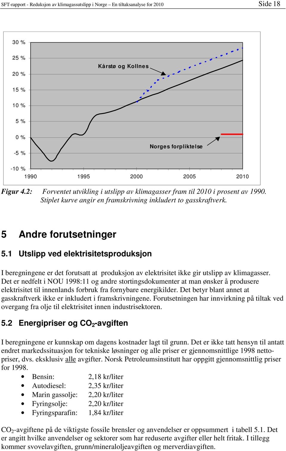 1 Utslipp ved elektrisitetsproduksjon I beregningene er det forutsatt at produksjon av elektrisitet ikke gir utslipp av klimagasser.