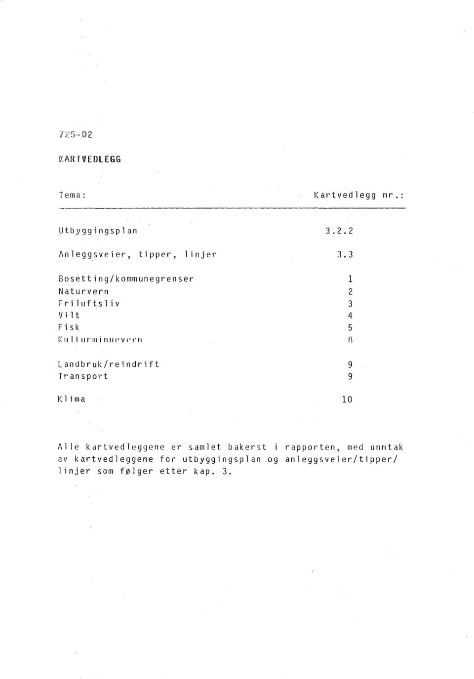 nni'vt't'n n Landbruk/reindrift 9 Transport 9 Kl ima 10 Alle kartvedleggene er samlet bakerst i