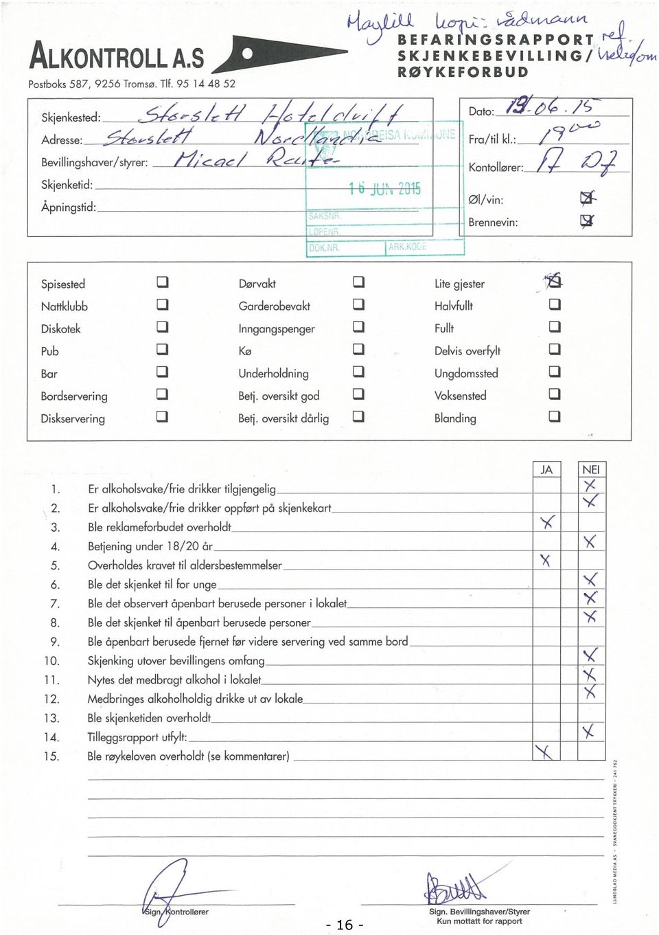 Li Delvisoverfylt CI Bar C1 Underholdning Li Ungdomssted Li Bordservering Li Betj.oversiktgod Li voksensted 1:1 Diskservering Li Betj.