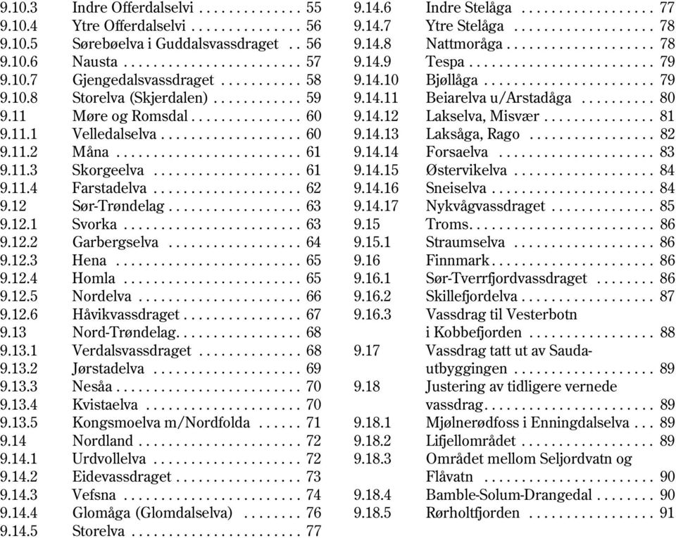 ........... 59 9.14.11 Beiarelva u/arstadåga.......... 80 9.11 Møre og Romsdal............... 60 9.14.12 Lakselva, Misvær............... 81 9.11.1 Velledalselva................... 60 9.14.13 Laksåga, Rago.