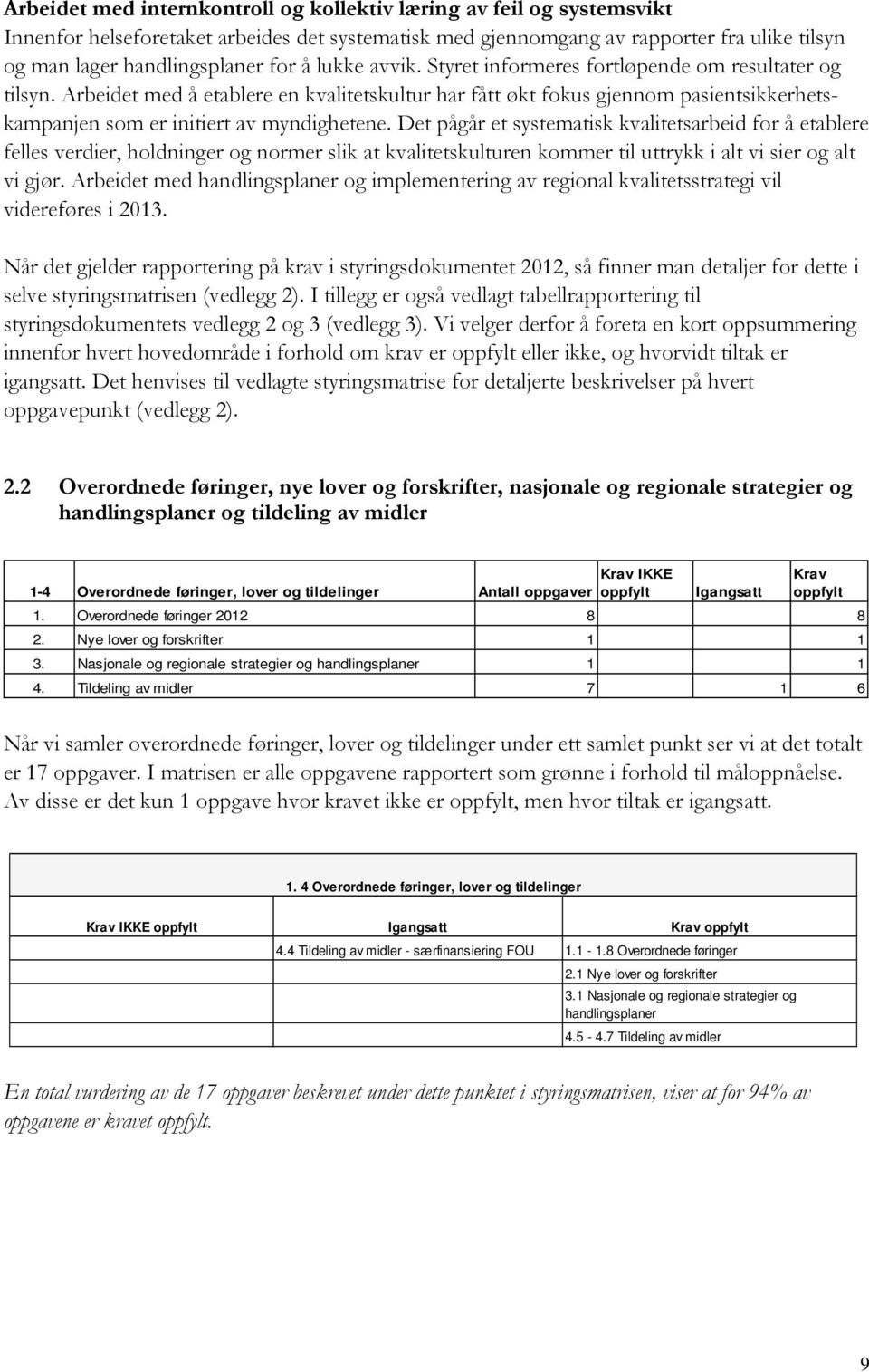 Det pågår et systematisk kvalitetsarbeid for å etablere felles verdier, holdninger og normer slik at kvalitetskulturen kommer til uttrykk i alt vi sier og alt vi gjør.