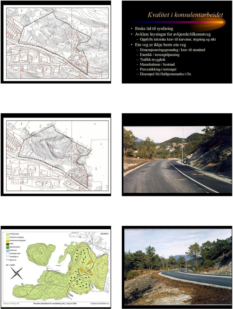 Dimensjoneringsgrunnlag / krav til standard Estetikk / terrengtilpassing