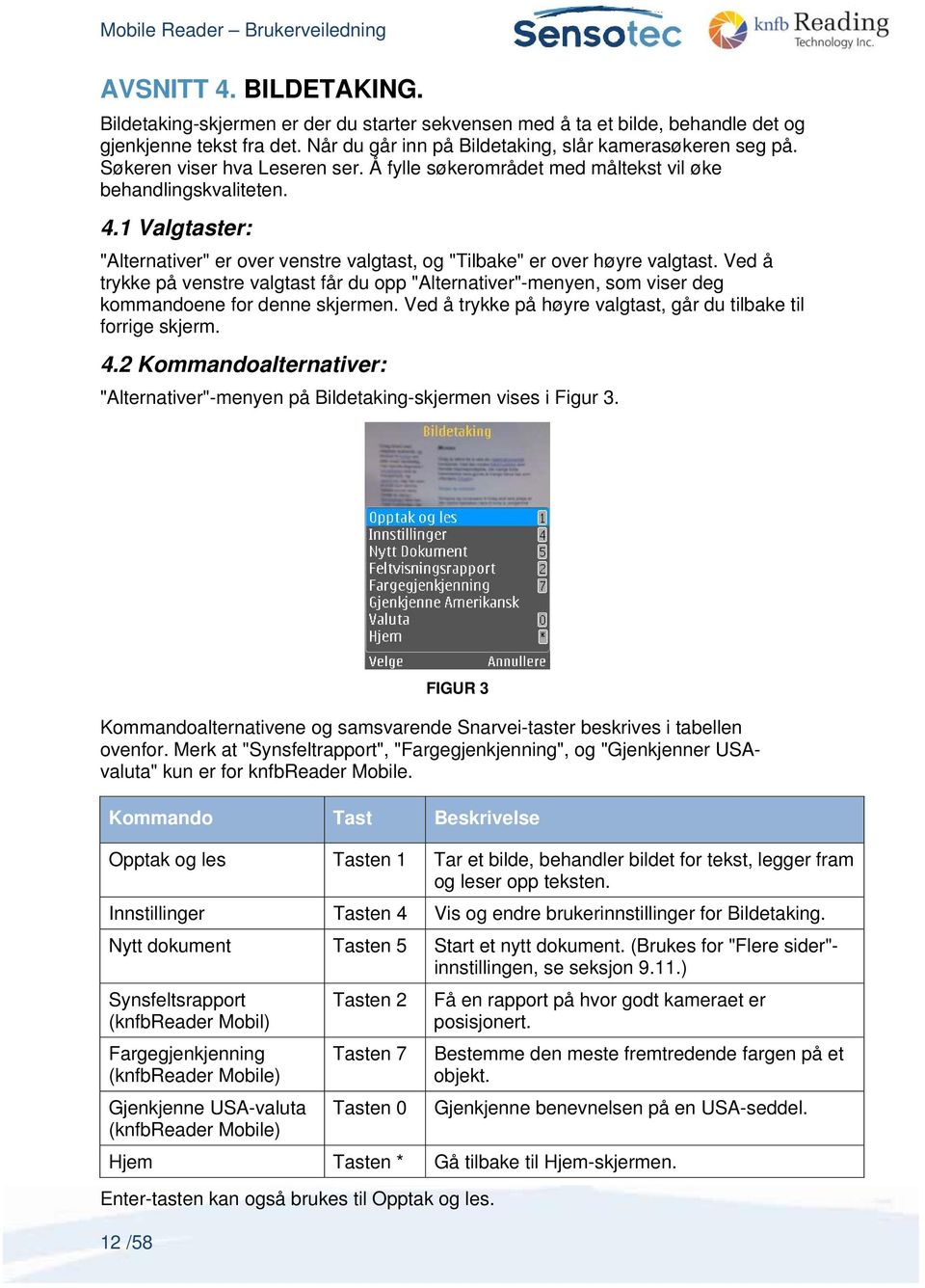 Ved å trykke på venstre valgtast får du opp "Alternativer"-menyen, som viser deg kommandoene for denne skjermen. Ved å trykke på høyre valgtast, går du tilbake til forrige skjerm. 4.