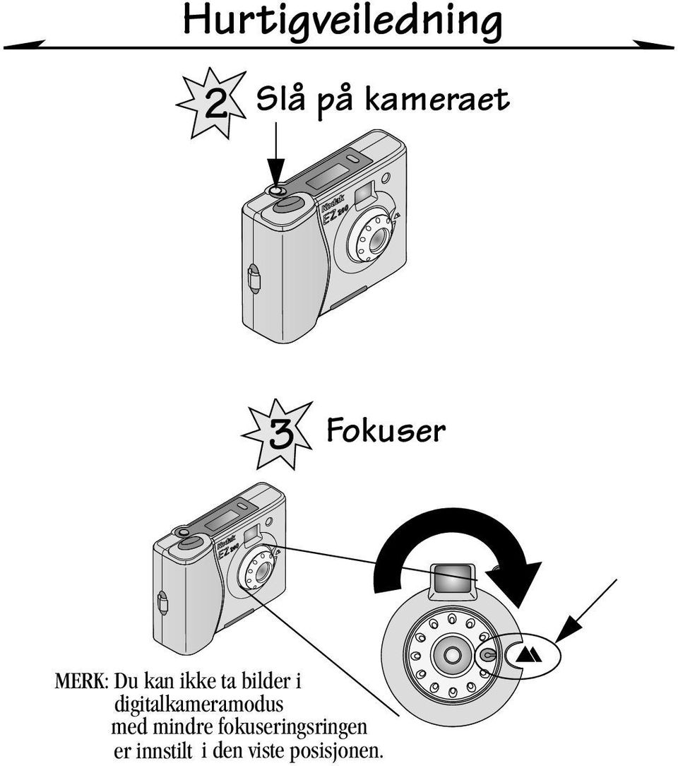 digitalkameramodus med mindre