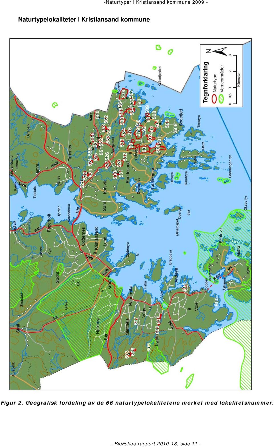 Geografisk fordeling av de 66