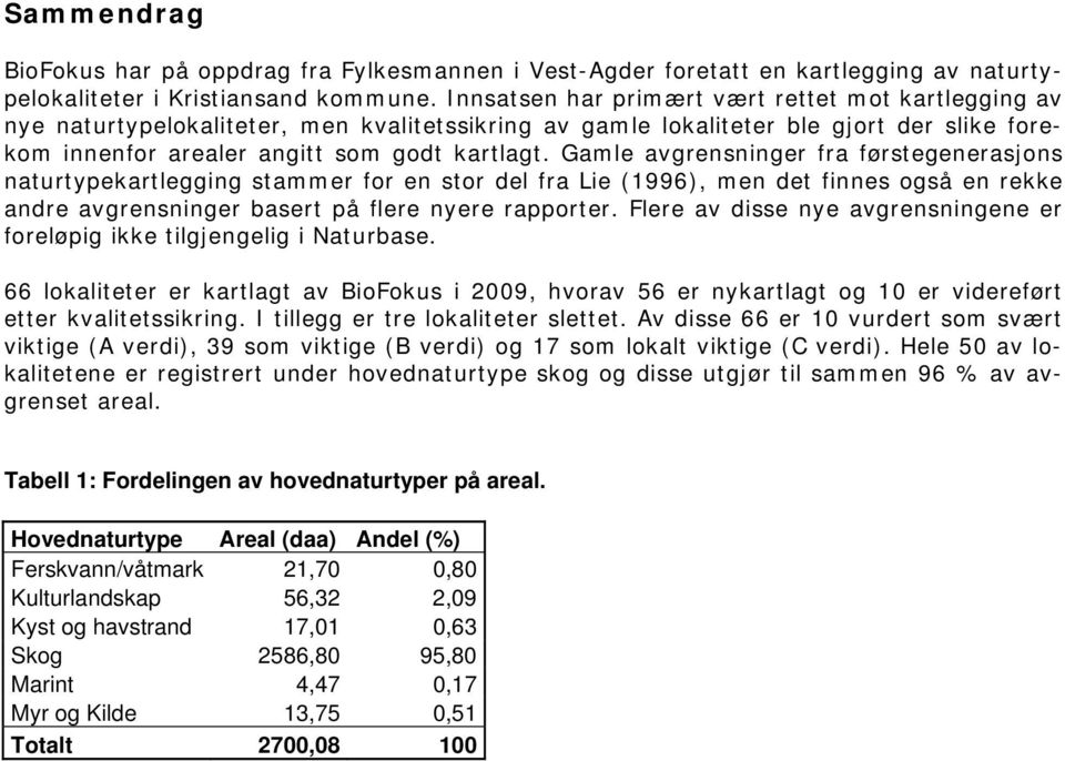 Gamle avgrensninger fra førstegenerasjons naturtypekartlegging stammer for en stor del fra Lie (1996), men det finnes også en rekke andre avgrensninger basert på flere nyere rapporter.