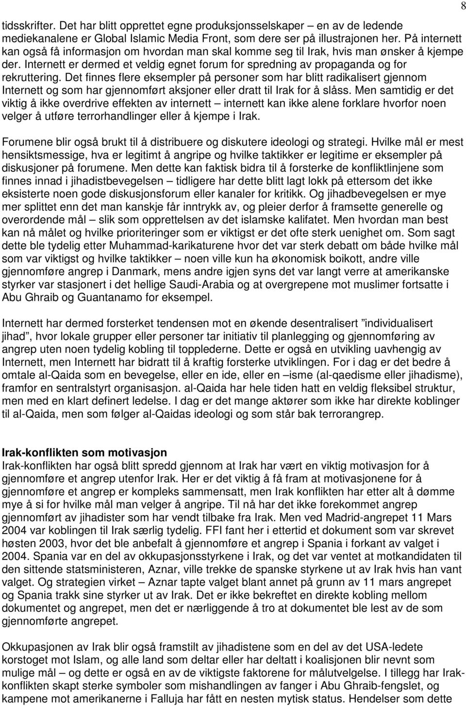 Det finnes flere eksempler på personer som har blitt radikalisert gjennom Internett og som har gjennomført aksjoner eller dratt til Irak for å slåss.