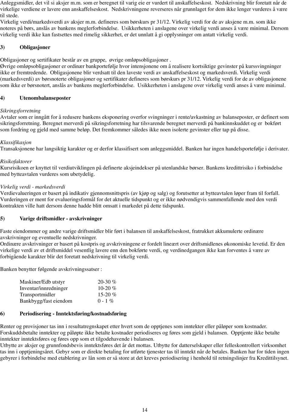 m. som ikke noteres på børs, anslås av bankens meglerforbindelse. Usikkerheten i anslagene over virkelig verdi anses å være minimal.