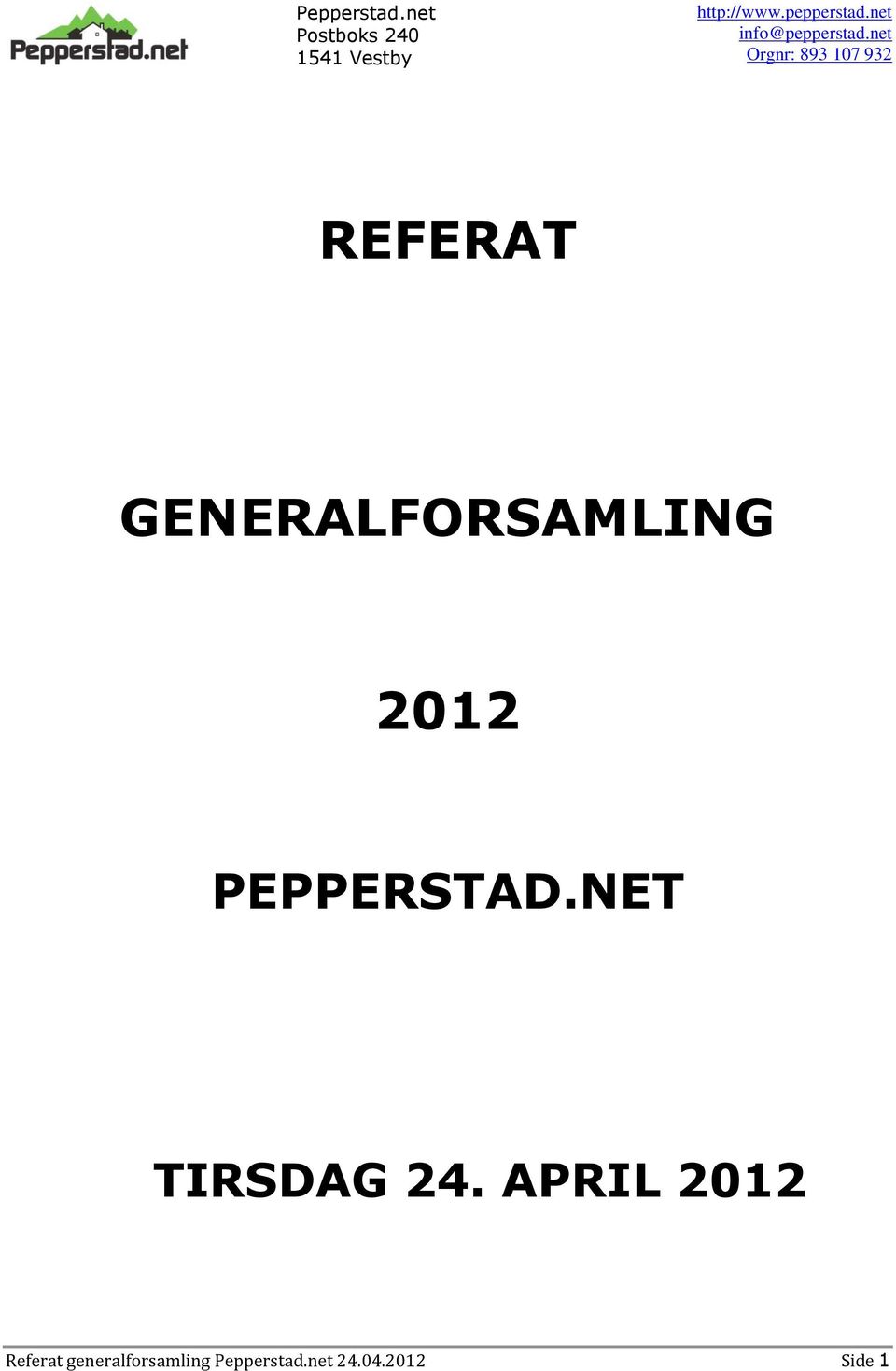 APRIL 2012 Referat