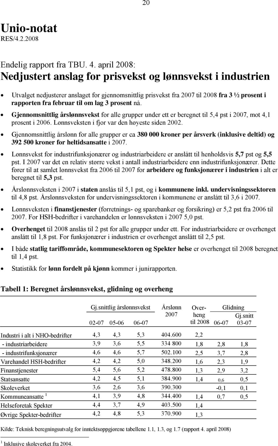 3 prosent nå. Gjennomsnittlig årslønnsvekst for alle grupper under ett er beregnet til 5,4 pst i 2007, mot 4,1 prosent i 2006. Lønnsveksten i fjor var den høyeste siden 2002.