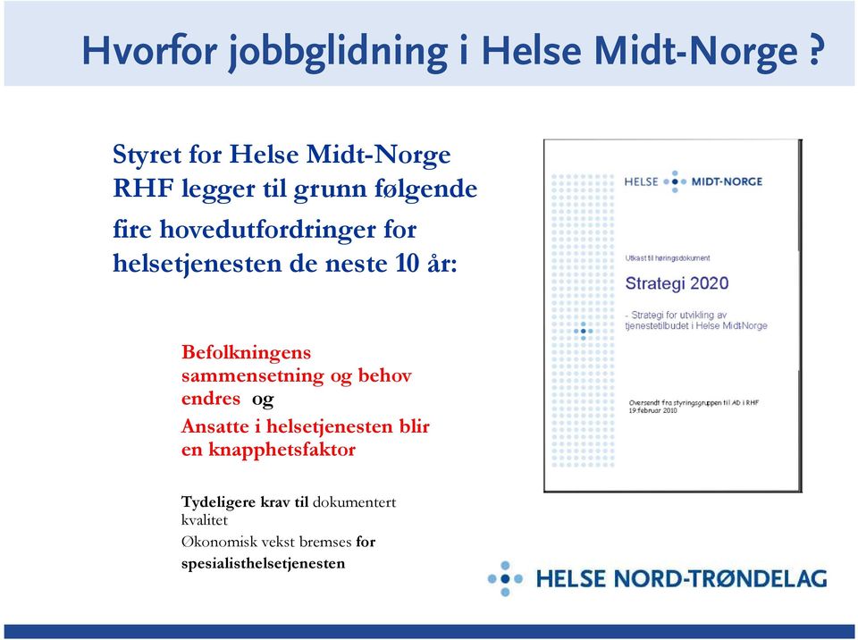 helsetjenesten de neste 10 år: Befolkningens sammensetning og behov endres og Ansatte