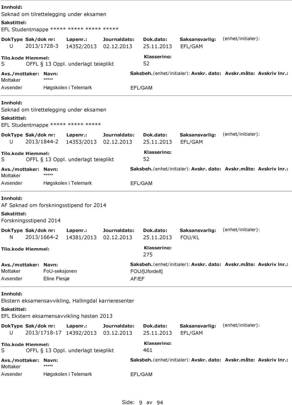 2013 AF øknad om forskningsstipend for 2014 Forskningsstipend 2014 N 2013/1664-2 14381/2013 25.11.