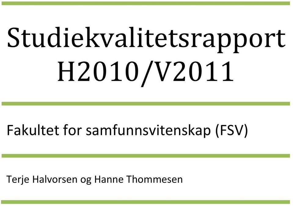 samfunnsvitenskap (FSV)