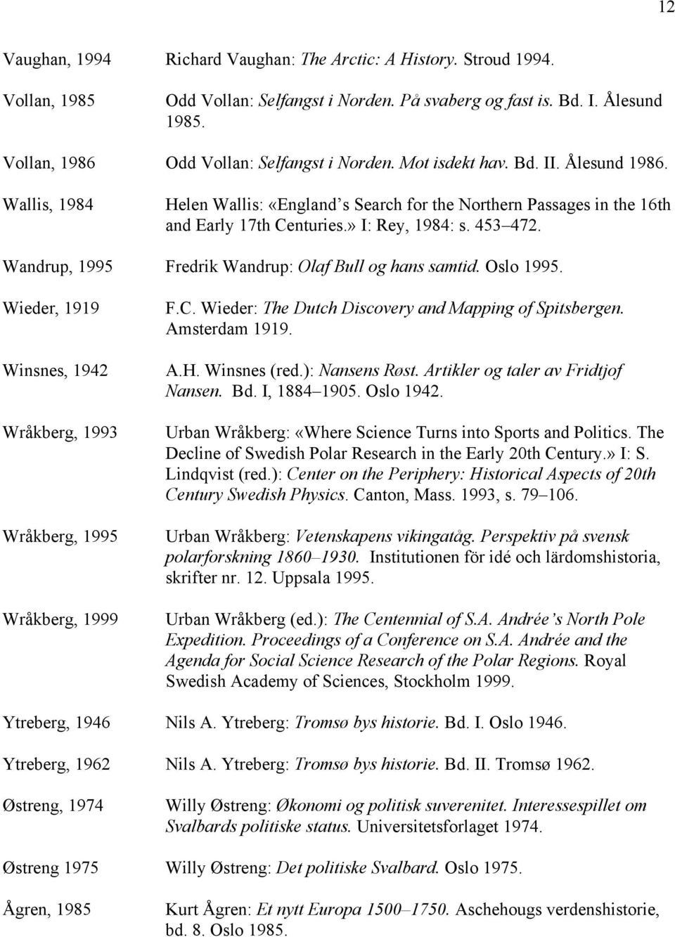 » I: Rey, 1984: s. 453 472. Wandrup, 1995 Fredrik Wandrup: Olaf Bull og hans samtid. Oslo 1995. Wieder, 1919 Winsnes, 1942 Wråkberg, 1993 Wråkberg, 1995 Wråkberg, 1999 F.C.