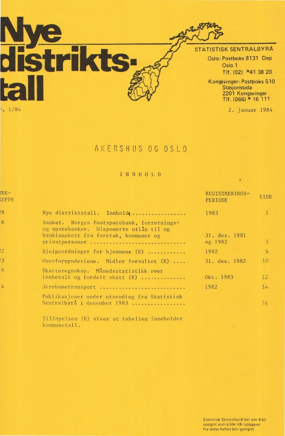 Midler forvaltet (K) 31. des. 1982 10 9 Skatteregnskap. Månedsstatistikk over innbetalt og fordelt skatt (K) Okt.