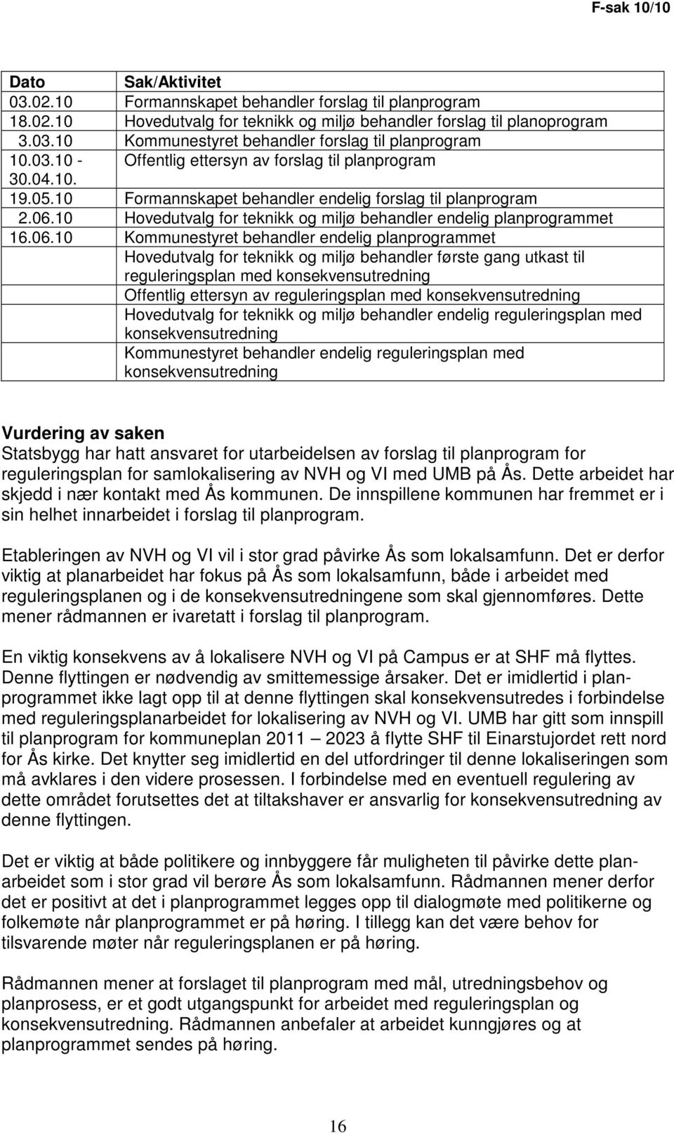 10 Hovedutvalg for teknikk og miljø behandler endelig planprogrammet 16.06.