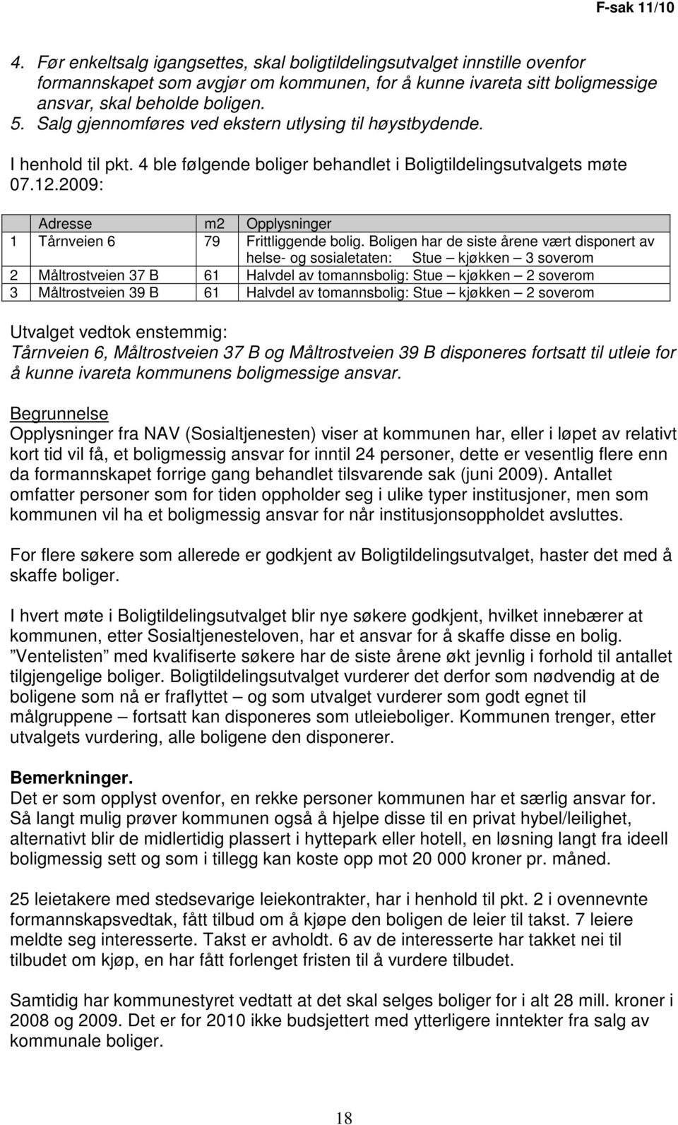 2009: Adresse m2 Opplysninger 1 Tårnveien 6 79 Frittliggende bolig.