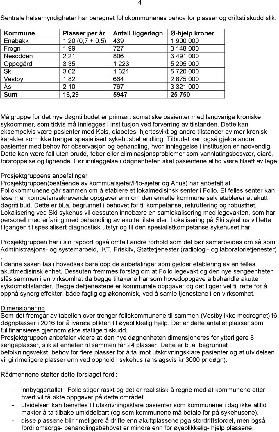 døgntilbudet er primært somatiske pasienter med langvarige kroniske sykdommer, som tidvis må innlegges i institusjon ved forverring av tilstanden.