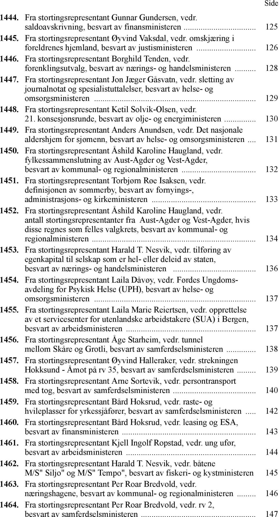 Fra stortingsrepresentant Jon Jæger Gåsvatn, vedr. sletting av journalnotat og spesialistuttalelser, besvart av helse- og omsorgsministeren... 129 1448.