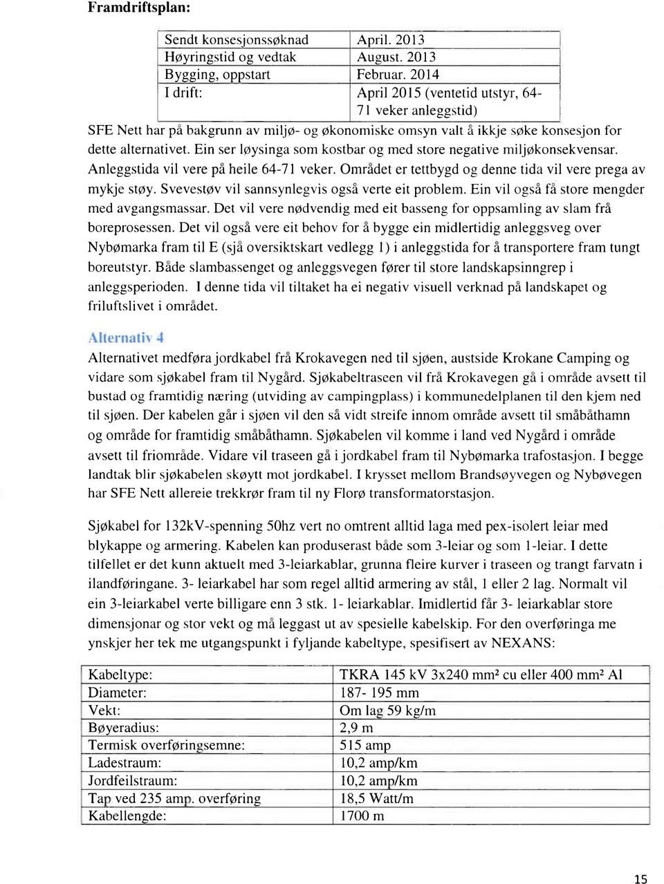 Ein ser løysinga som kostbar og med store negative miljøkonsekvensar. Anleggstida vil vere på heile 64-71 veker. Området er tettbygd og denne tida vil vere prega av mykje støy.