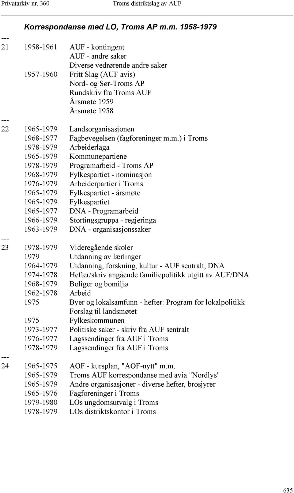 AP m.m. 1958-1979 21 1958-1961 AUF - kontingent AUF - andre saker Diverse vedrørende andre saker 1957-1960 Fritt Slag (AUF avis) Nord- og Sør-Troms AP Rundskriv fra Troms AUF Årsmøte 1959 Årsmøte