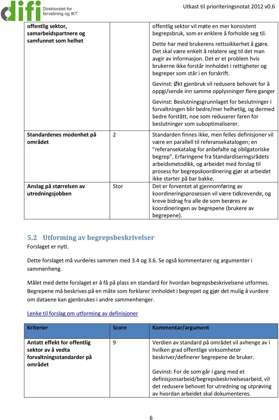 Gevinst: Økt gjenbruk vil redusere behovet for å oppgi/sende inn samme opplysninger flere ganger Gevinst: Beslutningsgrunnlaget for beslutninger i forvaltningen blir bedre/mer helhetlig, og dermed