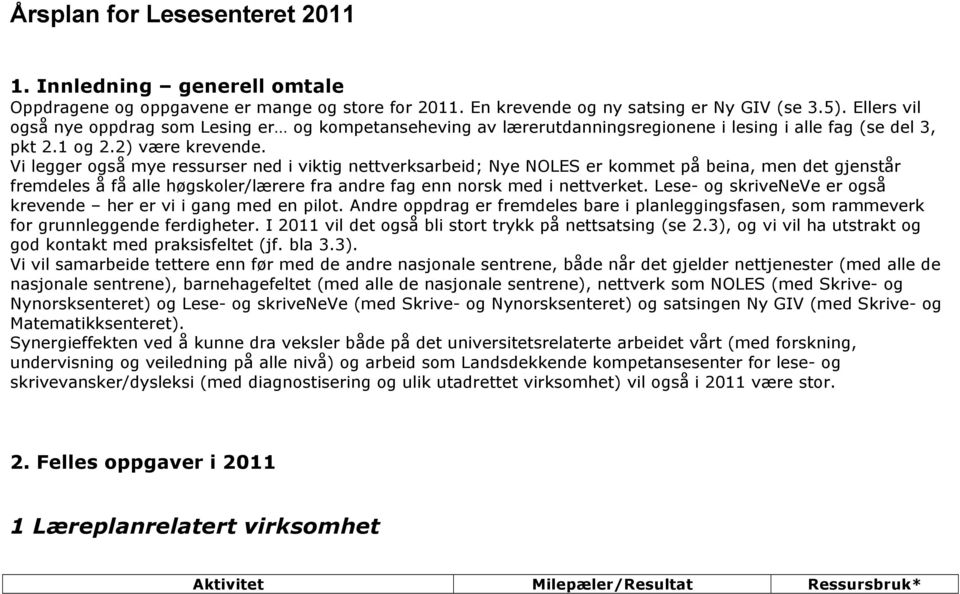 Vi legger også mye ressurser ned i viktig nettverksarbeid; Nye NOLES er kommet på beina, men det gjenstår fremdeles å få alle høgskoler/lærere fra andre fag enn norsk med i nettverket.