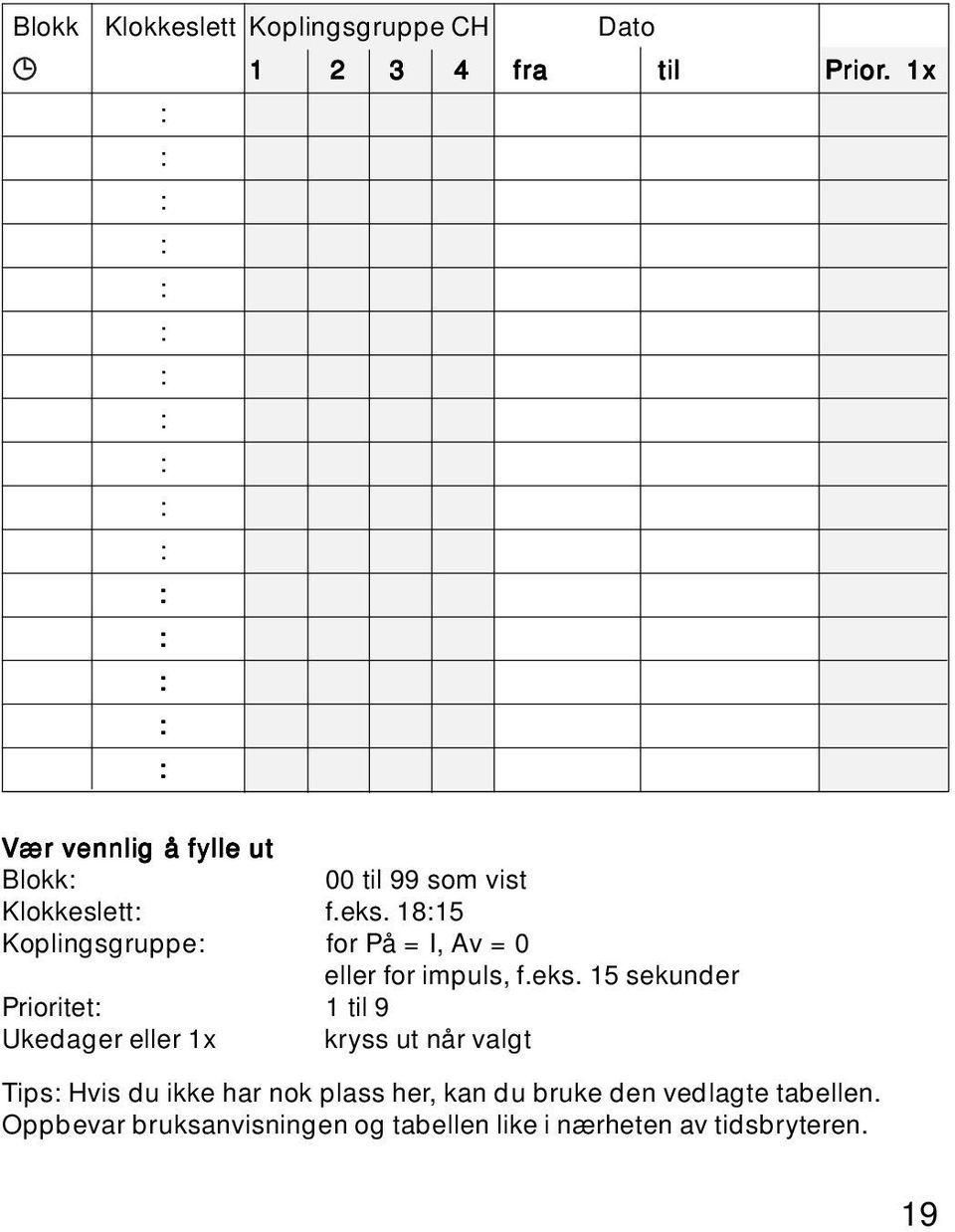 1815 Koplingsgruppe for På = I, Av = 0 eller for impuls, f.eks.