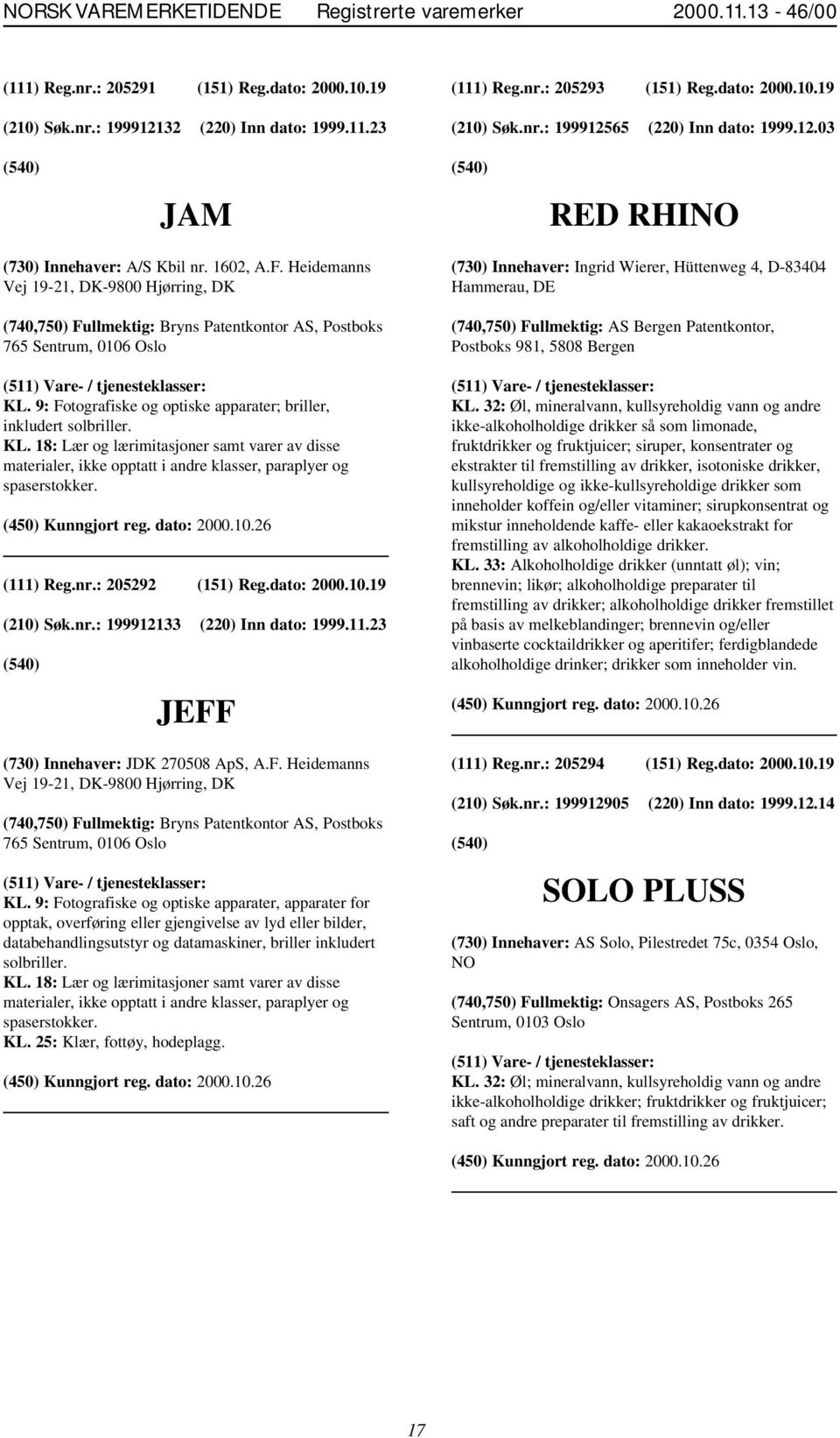 Heidemanns Vej 19-21, DK-9800 Hjørring, DK (740,750) Fullmektig: Bryns Patentkontor AS, Postboks 765 Sentrum, 0106 Oslo KL.