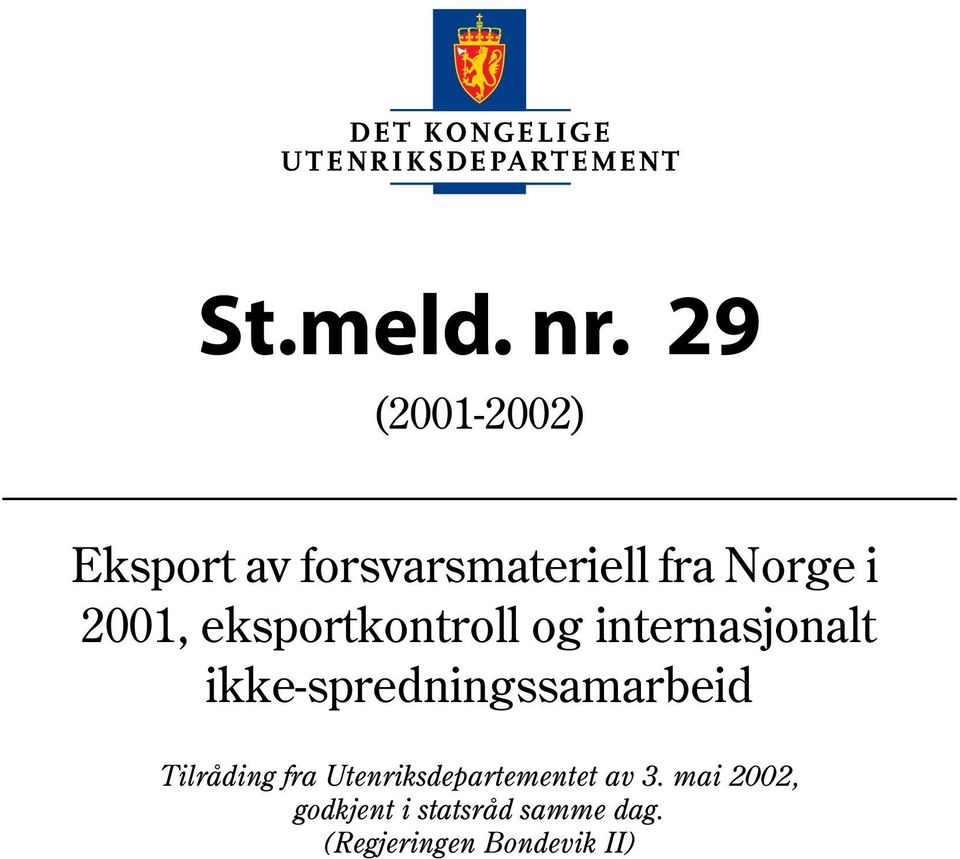 2001, eksportkontroll og internasjonalt