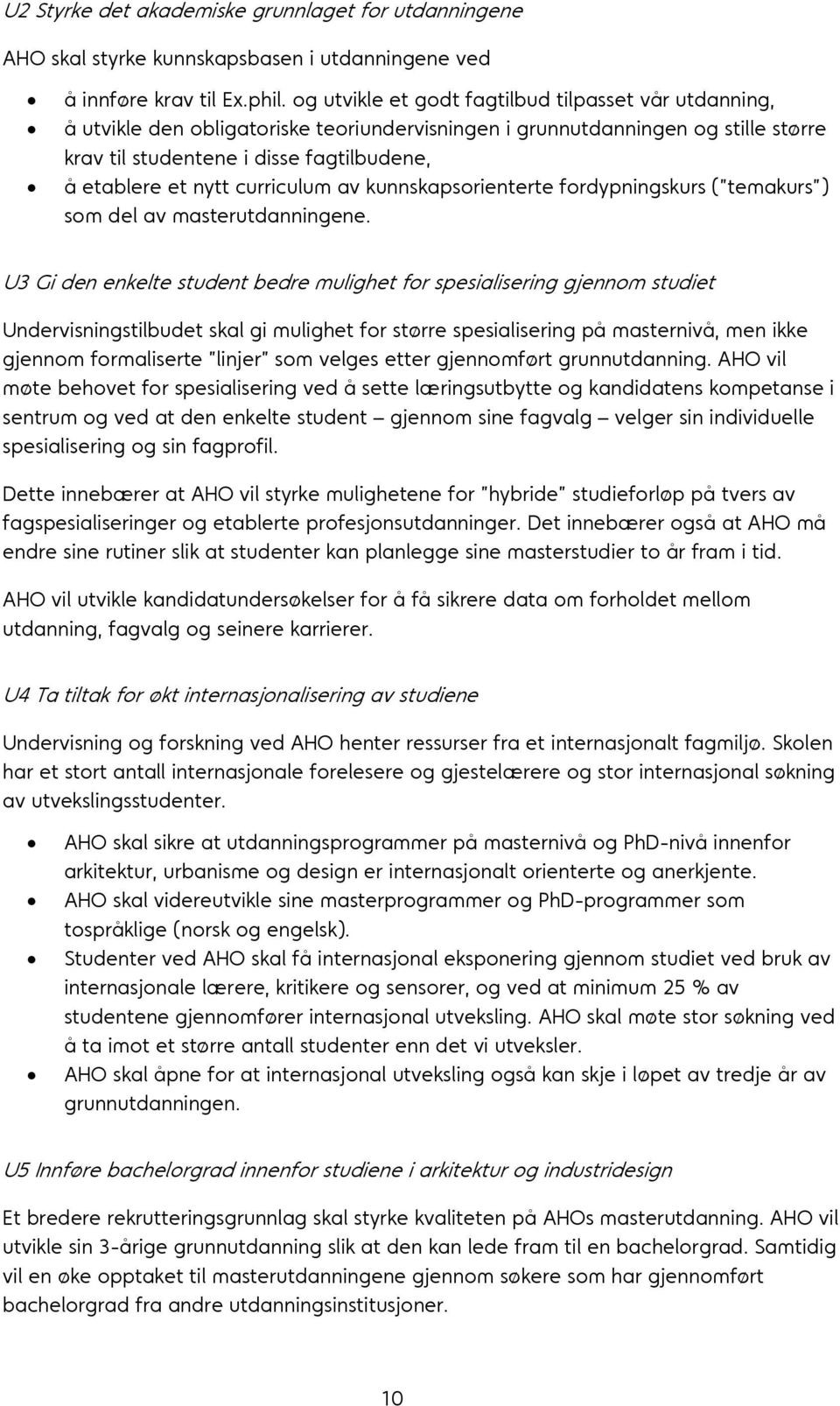 curriculum av kunnskapsorienterte fordypningskurs ( temakurs ) som del av masterutdanningene.