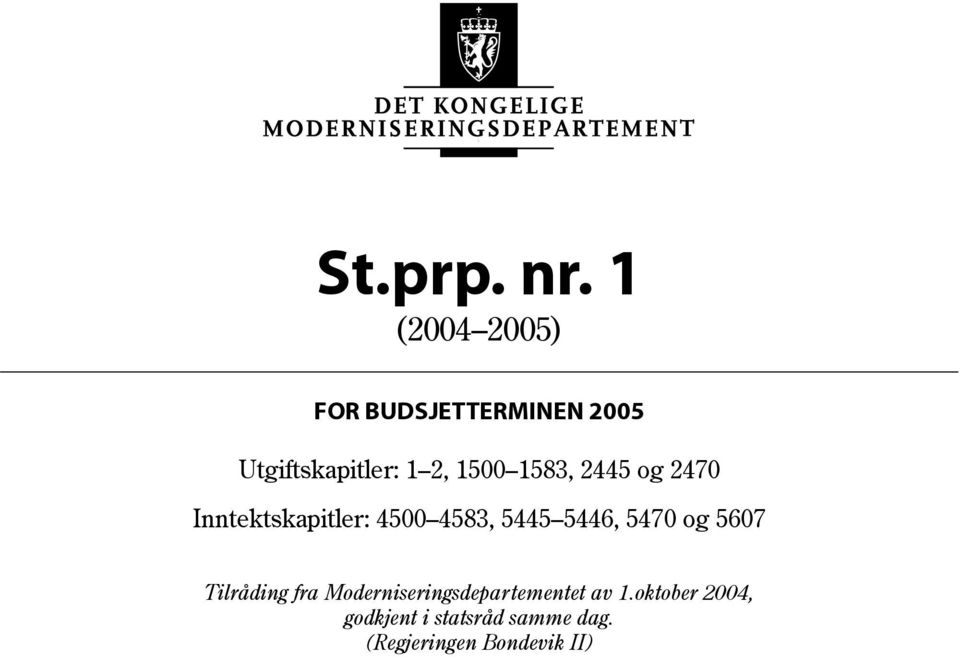 2, 1500 1583, 2445 og 2470 Inntektskapitler: 4500 4583,